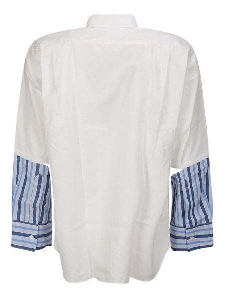 Svītrainas kokvilnas krekls Comme Des Garçons Shirt balts