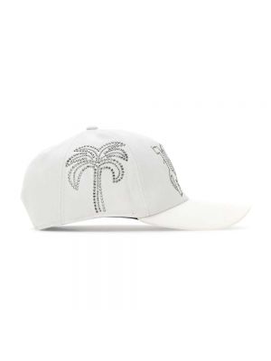 Cappello con visiera di cotone Palm Angels bianco