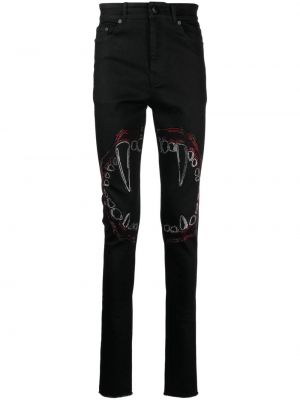 Skinny fit džínsy s cvočkami Haculla čierna