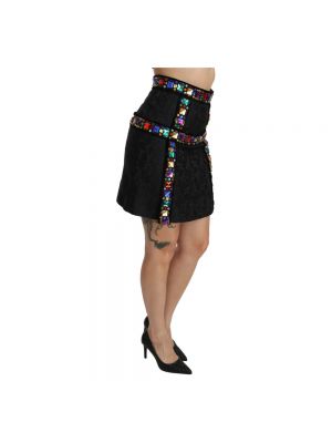 Mini spódniczka z wysoką talią Dolce And Gabbana czarna