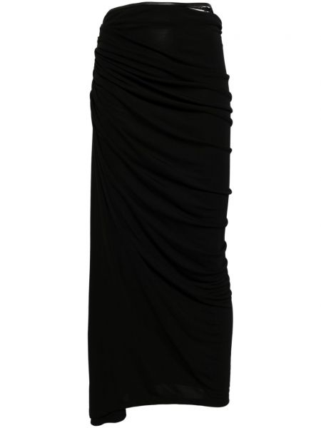 Drapovaný dlhá sukňa Christopher Esber čierna