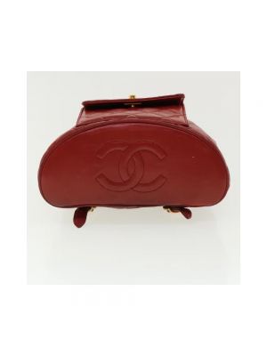 Mochila de cuero Chanel Vintage rojo