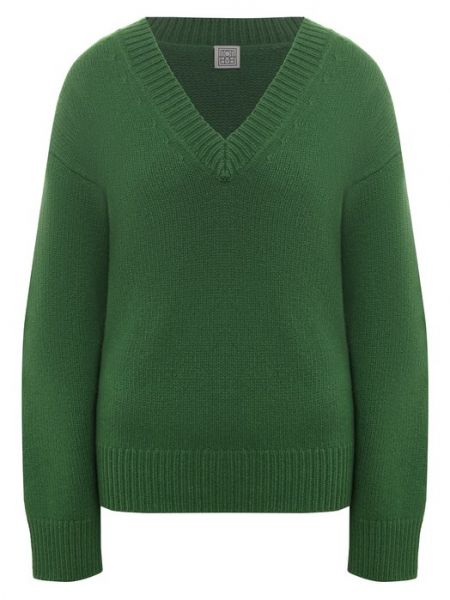 Шерстяной пуловер TotÊme зеленый