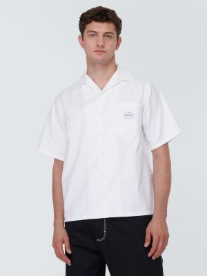 Памучна риза Prada бяло
