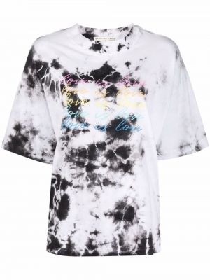 Bavlněné tričko s potiskem s krátkými rukávy Electric & Rose - bílá