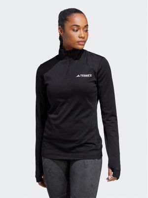 Bluză cu fermoar din fleece slim fit Adidas negru
