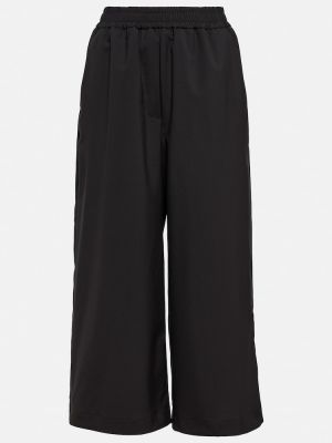 Pantaloni culotte a vita alta di lana Loewe nero