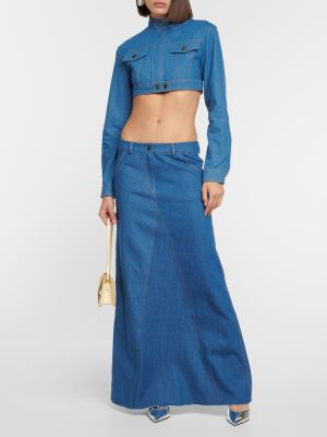 Spódnica jeansowa z niską talią Aya Muse niebieska