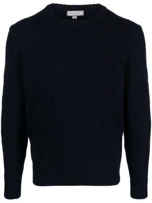 Vilnonis megztinis iš merino vilnos apvaliu kaklu Canali mėlyna