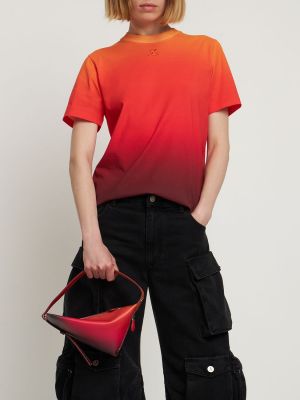 Kožená kabelka s přechodem barev Courrèges červená