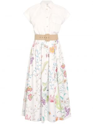 Mustriline lilleline kleit Rosie Assoulin valge