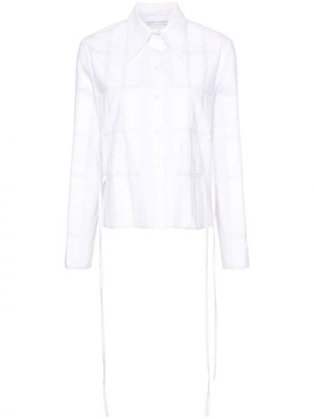 Plisovaná košeľa Alberta Ferretti biela