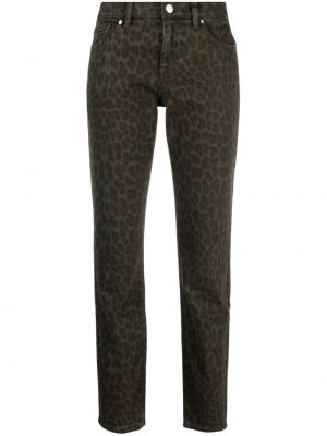 Leopardí slim fit kalhoty P.a.r.o.s.h. zelené