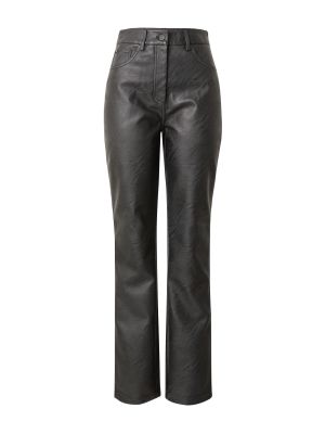 Pantaloni din piele din piele ecologică Calvin Klein Jeans gri