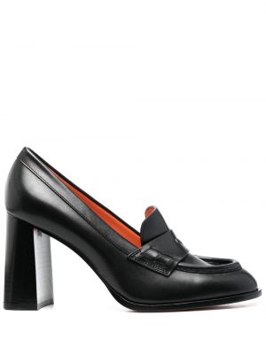 Полуотворени обувки с ток Santoni черно