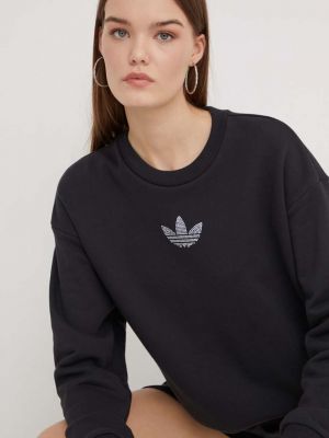 Чорний бавовняний светр з аплікацією Adidas Originals