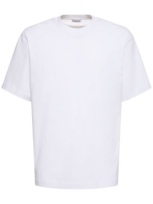T-shirt di cotone con stampa Burberry bianco