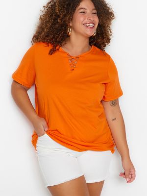 Koszulka relaxed fit Trendyol pomarańczowa