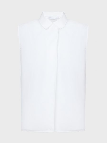 Бавовняна сорочка без рукавів Calvin Klein біла
