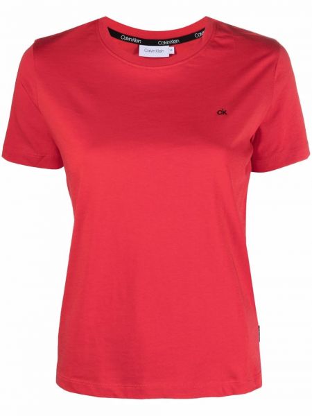 Camiseta con bordado Calvin Klein rojo