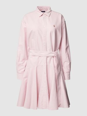 Sukienka midi bawełniana Polo Ralph Lauren różowa
