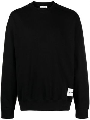 Памучен пуловер Jil Sander черно