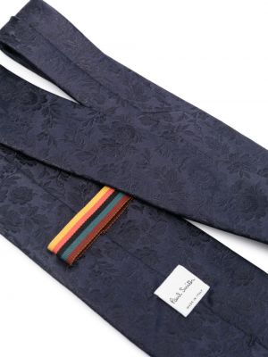 Žakárová hedvábná kravata Paul Smith modrá