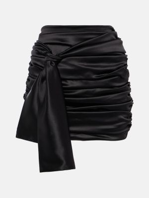 Jedwabna satynowa mini spódniczka Dolce&gabbana czarna