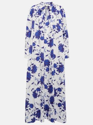 Sukienka długa bawełniana w kwiatki Emilia Wickstead niebieska