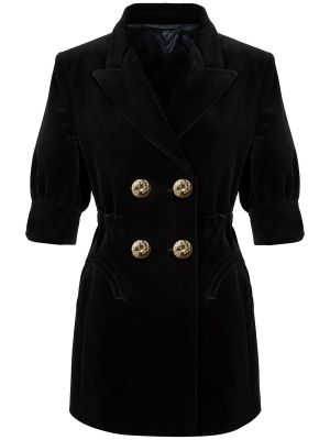 Bavlněné sametové mini šaty Blazé Milano černé