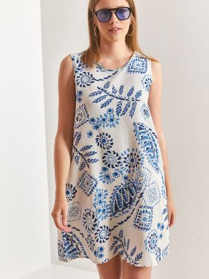 Lanena haljina s cvjetnim printom Bianco Lucci