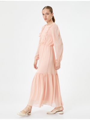 Μάξι φόρεμα από σιφόν με φουσκωτα μανικια Koton