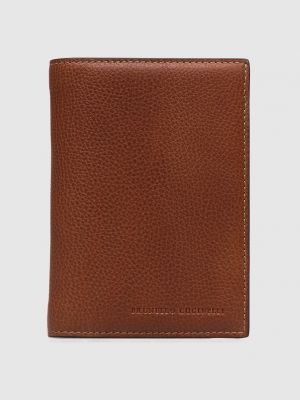 Шкіряний гаманець Brunello Cucinelli коричневий