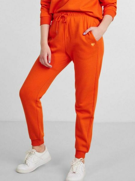 Spodnie sportowe Pieces pomarańczowe