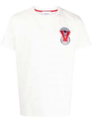 T-shirt mit stickerei Ports V weiß