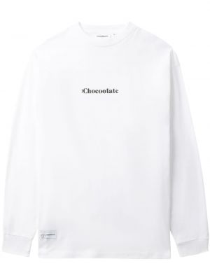 Памучна тениска с принт Chocoolate бяло