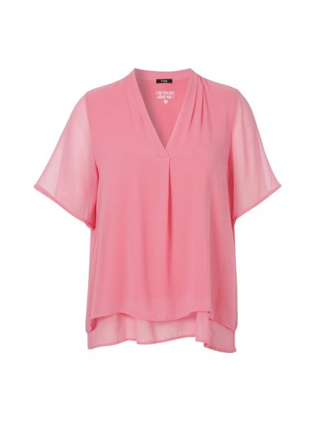 Bluse mit v-ausschnitt Frapp pink