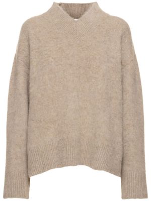 Кашмирен пуловер с v-образно деколте The Row бежово