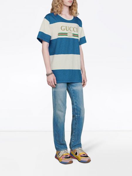 Camiseta a rayas Gucci azul