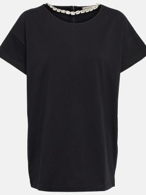 Kokvilnas t-krekls Christopher Kane melns