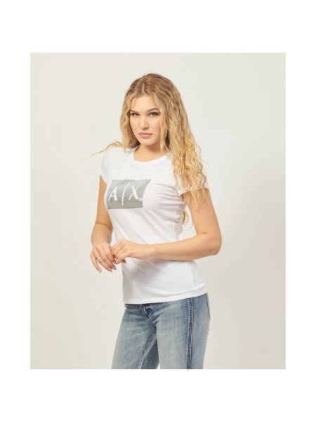 Koszulka klasyczna Armani Exchange biała