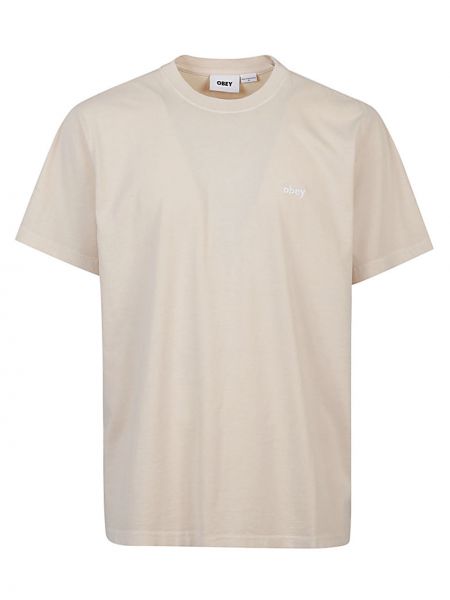 T-shirt di cotone Obey beige