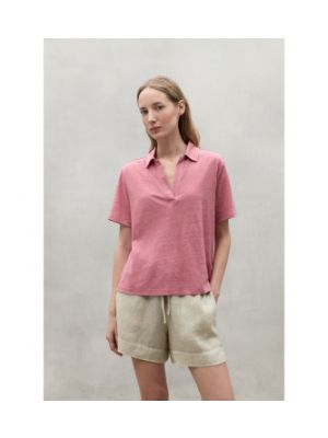 T-shirt en lin avec manches courtes Ecoalf rose