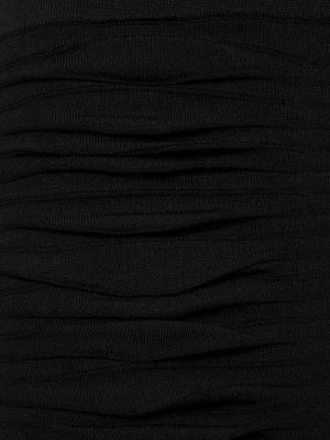 Jupe mi-longue en viscose en tricot Andreādamo noir