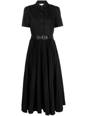 Sukienka koszulowa plisowana Tory Burch czarna