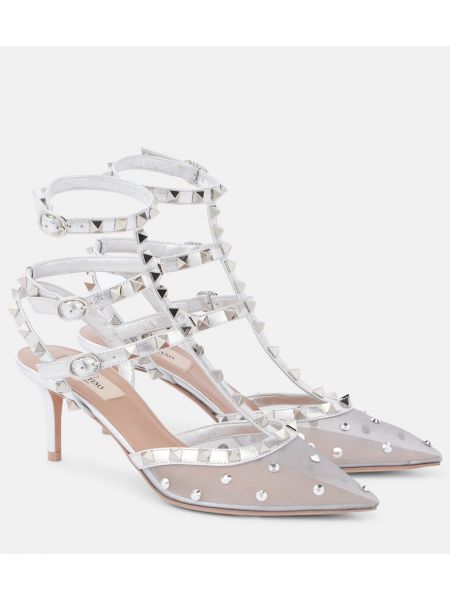 Läder pumps Valentino Garavani silver