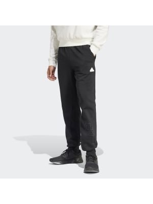 Pantalones de chándal de tejido fleece con estampado Adidas negro