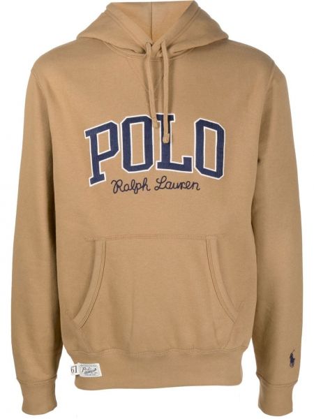 Kapučdžemperis ar apdruku Polo Ralph Lauren brūns