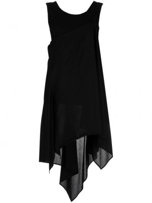Asymetrické bavlněné šaty Yohji Yamamoto černé