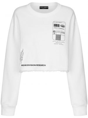 Sweat en coton à imprimé Dolce & Gabbana Dg Vibe blanc